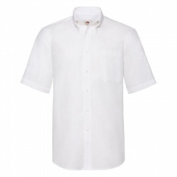 Рубашка "Short Sleeve Oxford Shirt", белый_L, 70% х/б, 30% п/э, 130 г/м2