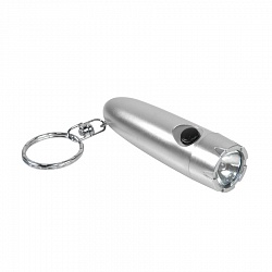 Брелок-фонарик; серебристый; 7,5х2х2 см; пластик