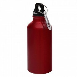 Бутылка для воды "Mento", алюминиевая, с карабином, 400 мл., красный