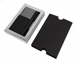 Набор подарочный BLACK GUN: Универсальный аккумулятор(10000мАh) и ручка; серый, шт