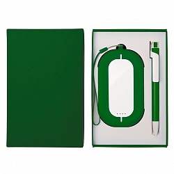 Набор SEASHELL-2:Универсальный аккумулятор(6000 mAh) и ручка в подарочной коробке,зеленый, шт