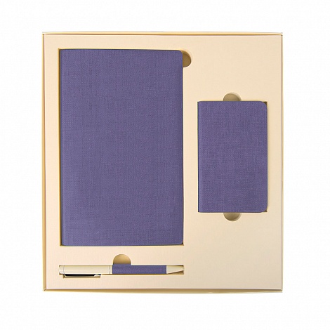 Набор подарочный PROVENCE; Универсальный аккумулятор(4000мАh), блокнот и ручка; сиреневый, шт