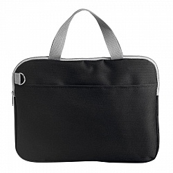 Конференц-сумка "Тодес-2" с отделением для ноутбука, черный, 40*30*2,5 см; полиэстер 600D; шелког