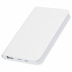 Универсальный аккумулятор "Softi" (4000mAh),белый, 7,5х12,1х1,1см, искусственная кожа, пластик