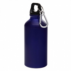 Бутылка для воды "Mento", алюминиевая, с карабином, 400 мл., синий